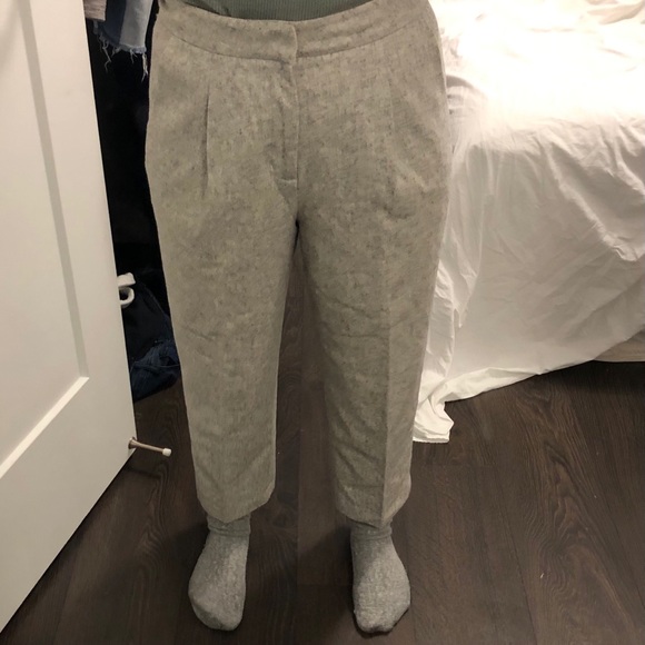 Oak and Fork Heathergray Wool Trousers - Picture 5 of 10